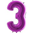 40IN PURPLE NUMBER 3 FOIL BALLOON