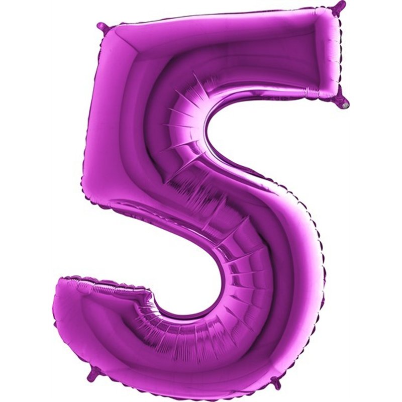 40IN PURPLE NUMBER 5 FOIL BALLOON