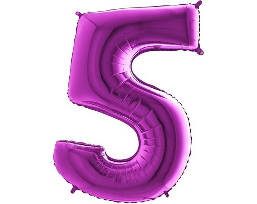 40IN PURPLE NUMBER 5 FOIL BALLOON