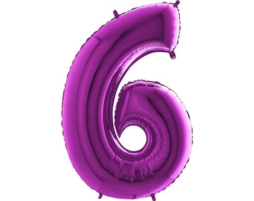40IN PURPLE NUMBER 6 FOIL BALLOON