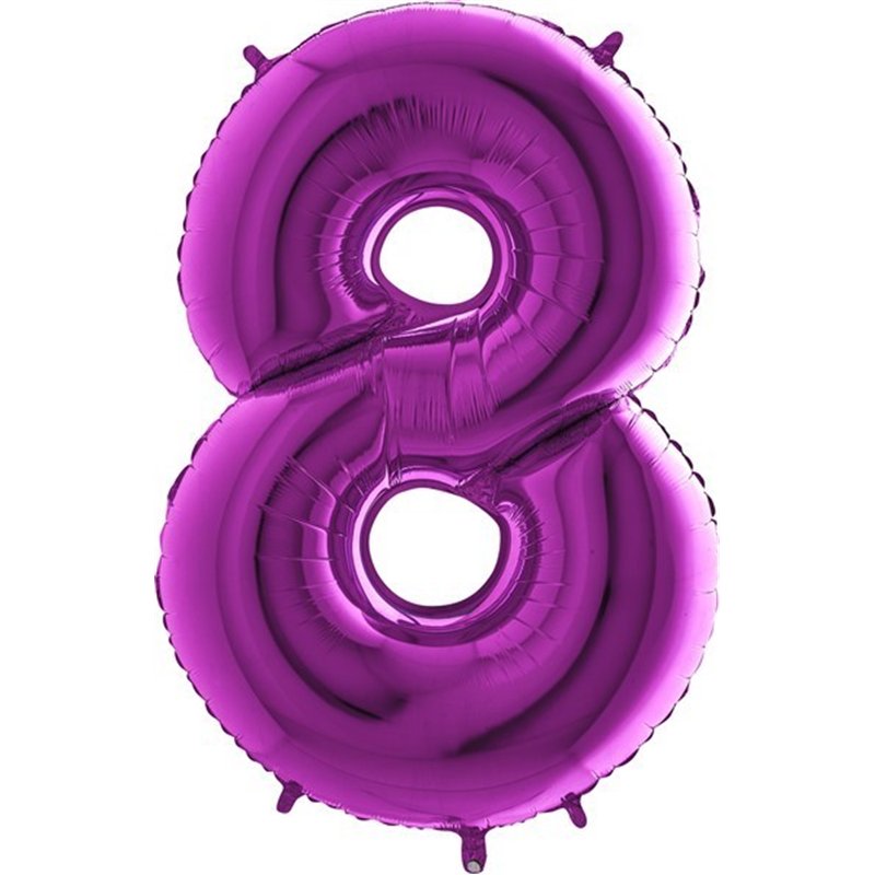 40IN PURPLE NUMBER 8 FOIL BALLOON