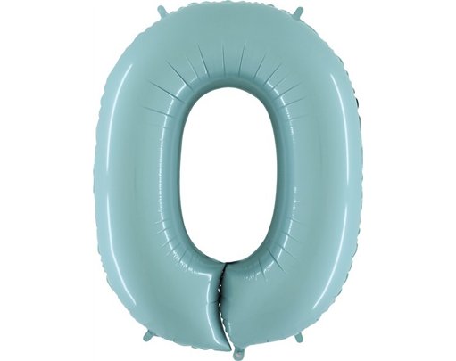 40IN PASTEL BLUE NUMBER 0 FOIL BALLOON