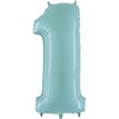 40IN PASTEL BLUE NUMBER 1 FOIL BALLOON