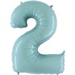 40IN PASTEL BLUE NUMBER 2 FOIL BALLOON