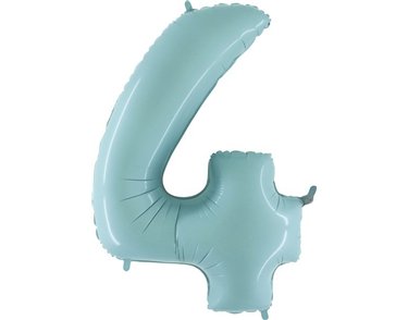 40IN PASTEL BLUE NUMBER 4 FOIL BALLOON