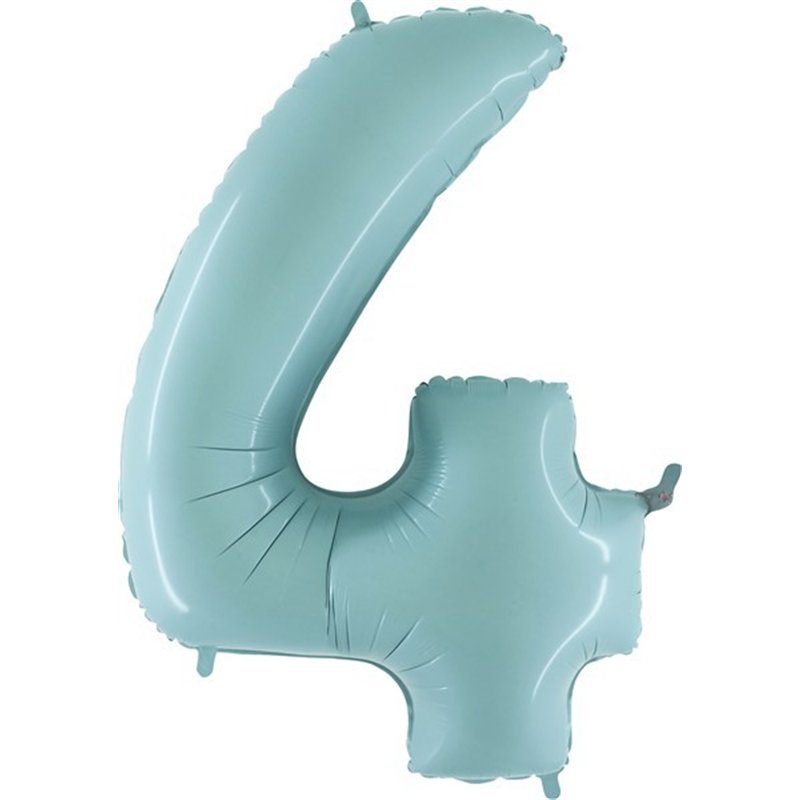 40IN PASTEL BLUE NUMBER 4 FOIL BALLOON