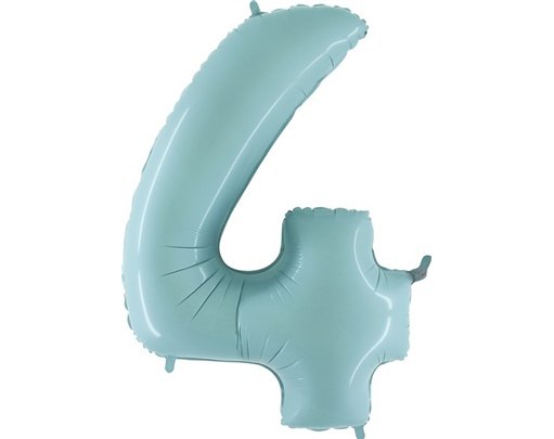 40IN PASTEL BLUE NUMBER 4 FOIL BALLOON
