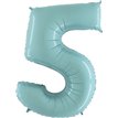 40IN PASTEL BLUE NUMBER 5 FOIL BALLOON