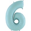 40IN PASTEL BLUE NUMBER 6 FOIL BALLOON