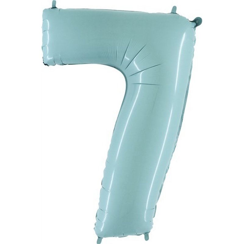 40IN PASTEL BLUE NUMBER 7 FOIL BALLOON