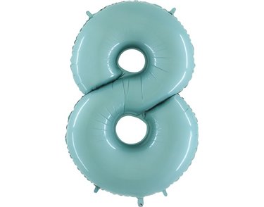 40IN PASTEL BLUE NUMBER 8 FOIL BALLOON