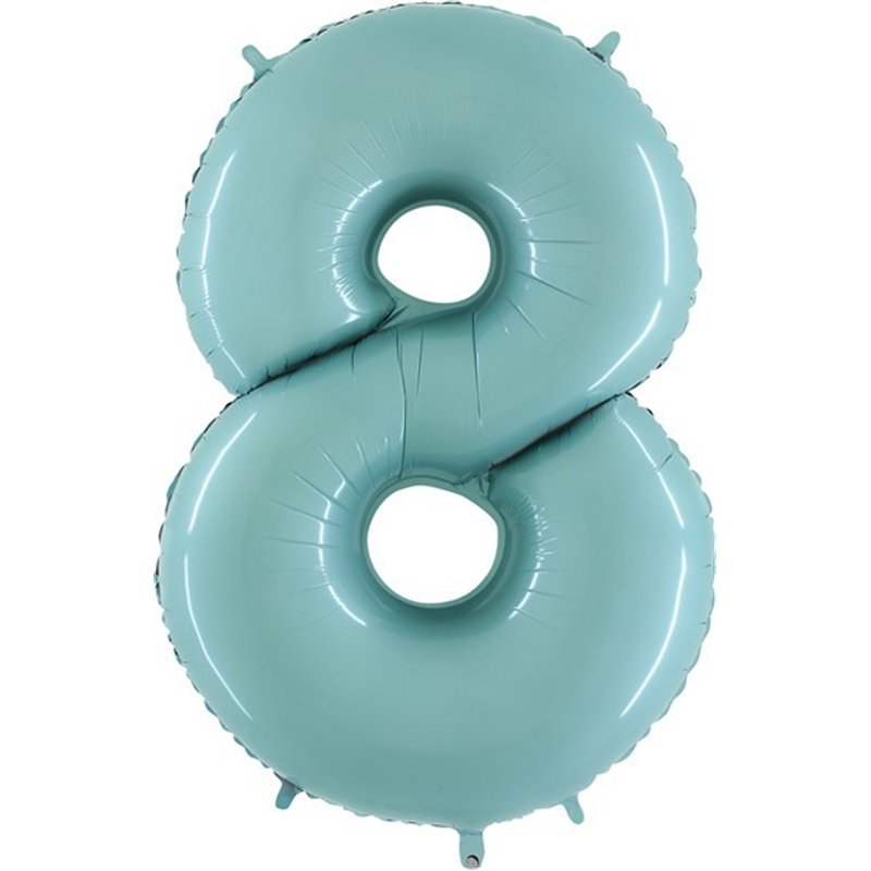 40IN PASTEL BLUE NUMBER 8 FOIL BALLOON