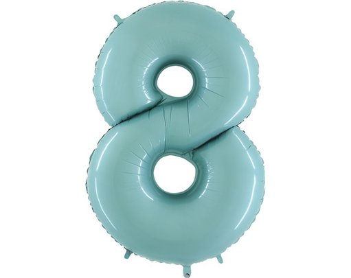 40IN PASTEL BLUE NUMBER 8 FOIL BALLOON