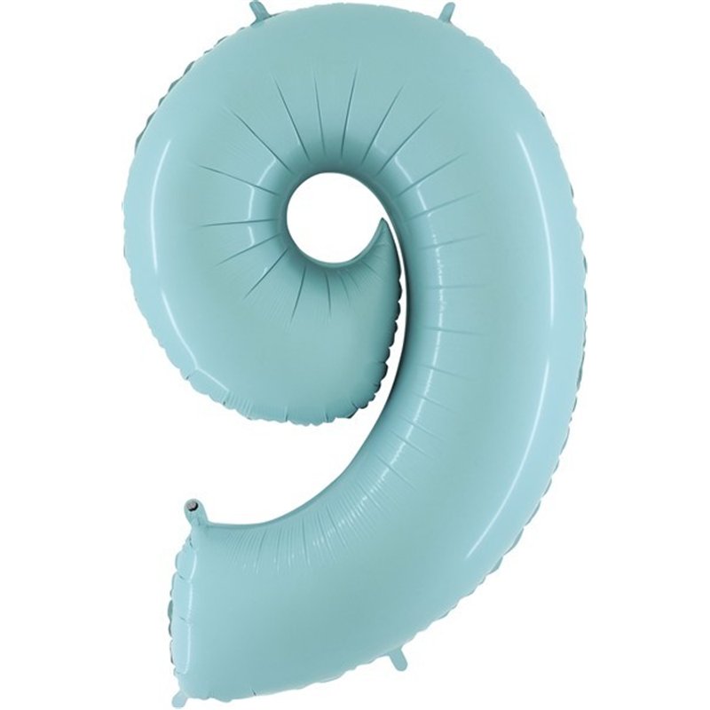 40IN PASTEL BLUE NUMBER 9 FOIL BALLOON