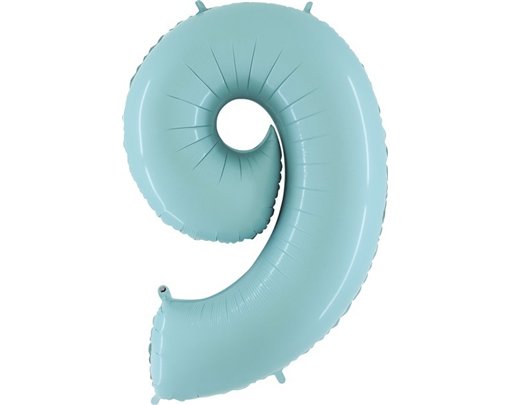 40IN PASTEL BLUE NUMBER 9 FOIL BALLOON