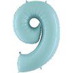 40IN PASTEL BLUE NUMBER 9 FOIL BALLOON