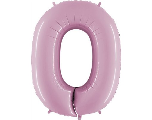 40IN PASTEL PINK NUMBER 0 FOIL BALLOON