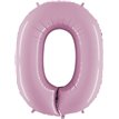 40IN PASTEL PINK NUMBER 0 FOIL BALLOON