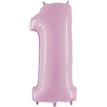 40IN PASTEL PINK NUMBER 1 FOIL BALLOON