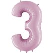 40IN PASTEL PINK NUMBER 3 FOIL BALLOON
