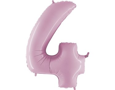 40IN PASTEL PINK NUMBER 4 FOIL BALLOON