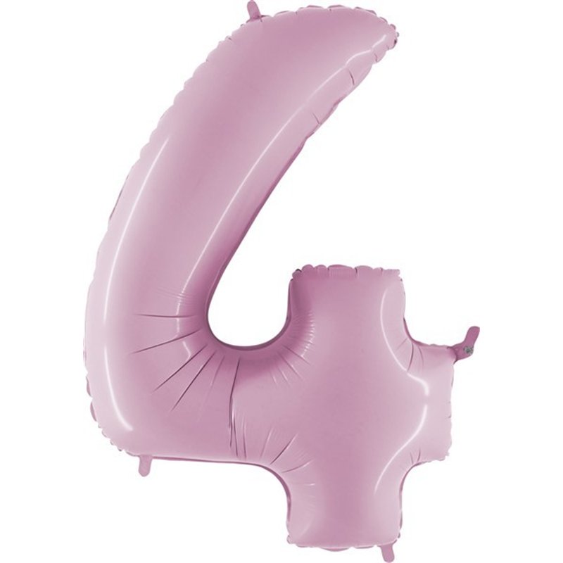 40IN PASTEL PINK NUMBER 4 FOIL BALLOON