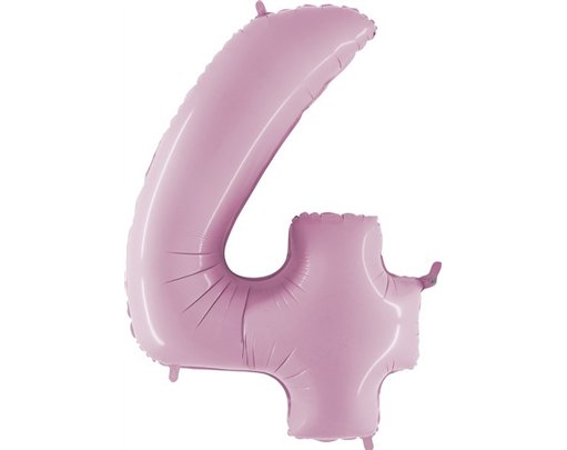 40IN PASTEL PINK NUMBER 4 FOIL BALLOON