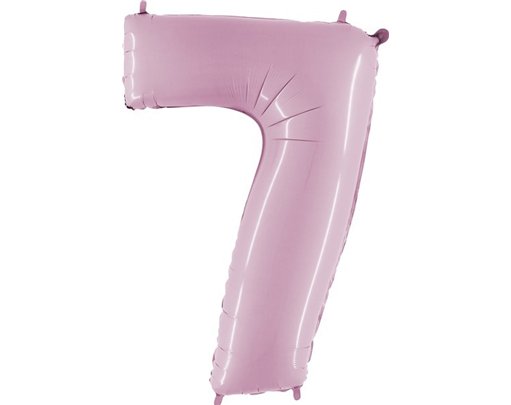 40IN PASTEL PINK NUMBER 7 FOIL BALLOON