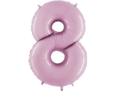 40IN PASTEL PINK NUMBER 8 FOIL BALLOON