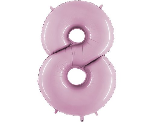 40IN PASTEL PINK NUMBER 8 FOIL BALLOON