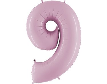 40IN PASTEL PINK NUMBER 9 FOIL BALLOON