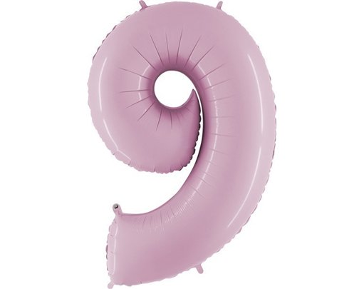 40IN PASTEL PINK NUMBER 9 FOIL BALLOON