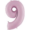 40IN PASTEL PINK NUMBER 9 FOIL BALLOON