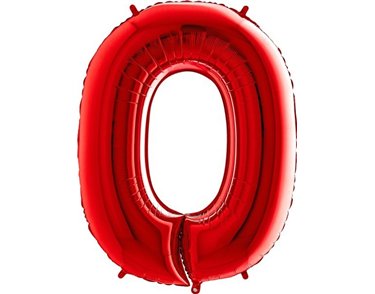 40IN RED NUMBER 0 FOIL BALLOON