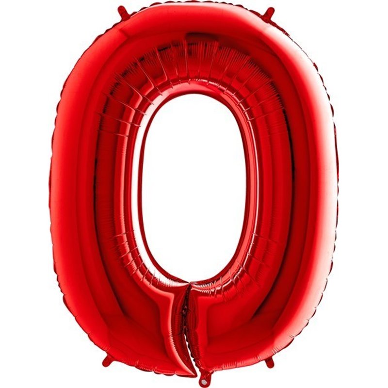 40IN RED NUMBER 0 FOIL BALLOON