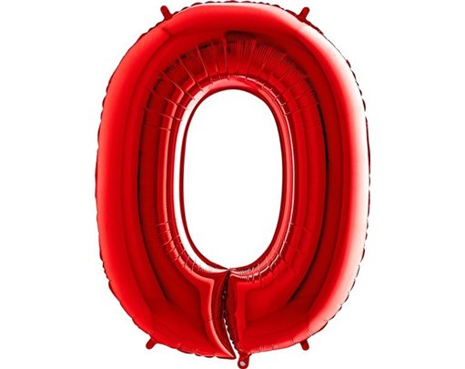 40IN RED NUMBER 0 FOIL BALLOON