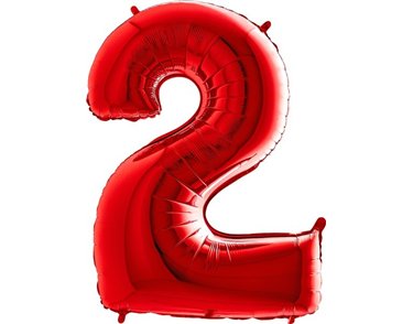 40IN RED NUMBER 2 FOIL BALLOON