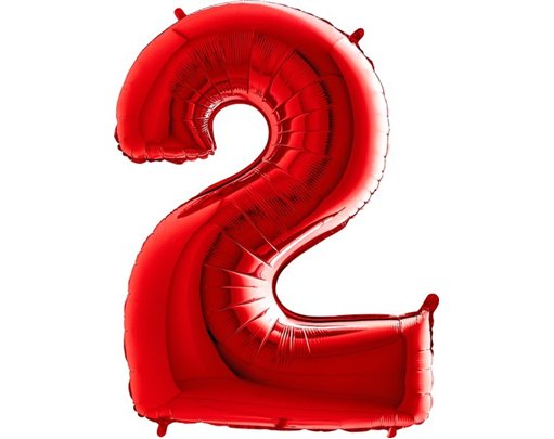 40IN RED NUMBER 2 FOIL BALLOON
