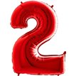 40IN RED NUMBER 2 FOIL BALLOON