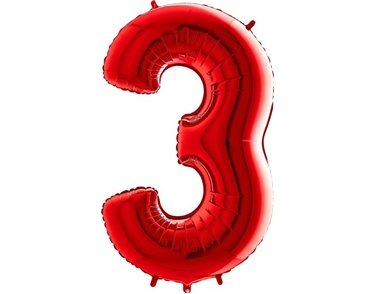 40IN RED NUMBER 3 FOIL BALLOON