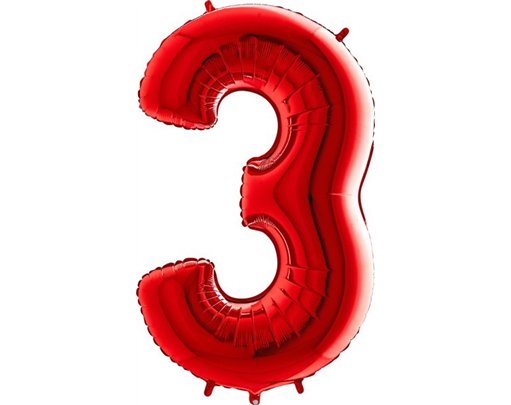 40IN RED NUMBER 3 FOIL BALLOON
