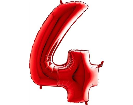 40IN RED NUMBER 4 FOIL BALLOON