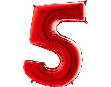 40IN RED NUMBER 5 FOIL BALLOON