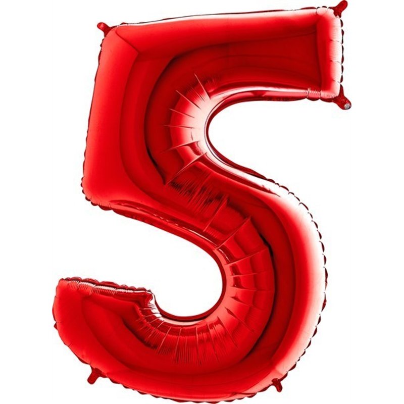 40IN RED NUMBER 5 FOIL BALLOON
