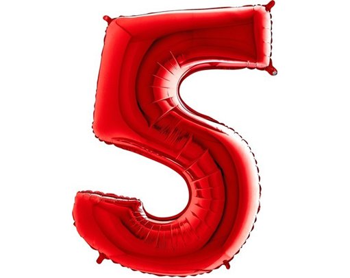 40IN RED NUMBER 5 FOIL BALLOON