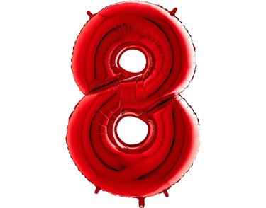 40IN RED NUMBER 8 FOIL BALLOON