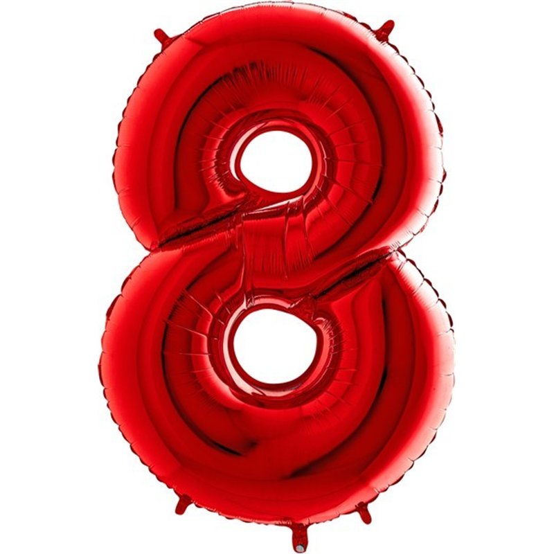 40IN RED NUMBER 8 FOIL BALLOON