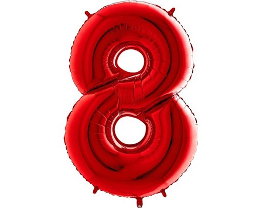 40IN RED NUMBER 8 FOIL BALLOON