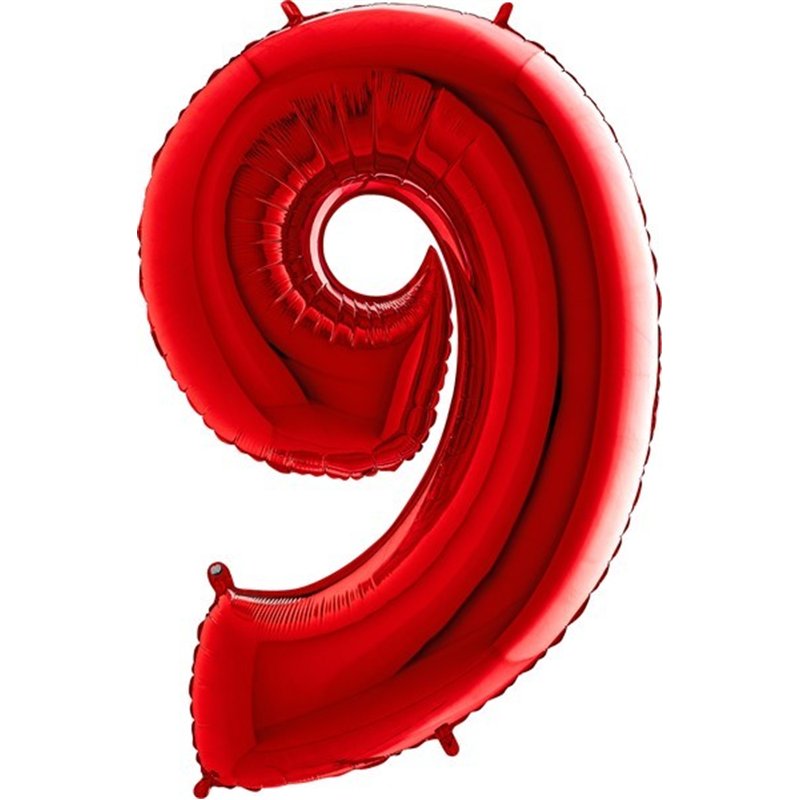 40IN RED NUMBER 9 FOIL BALLOON