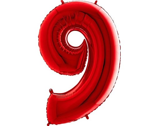 40IN RED NUMBER 9 FOIL BALLOON